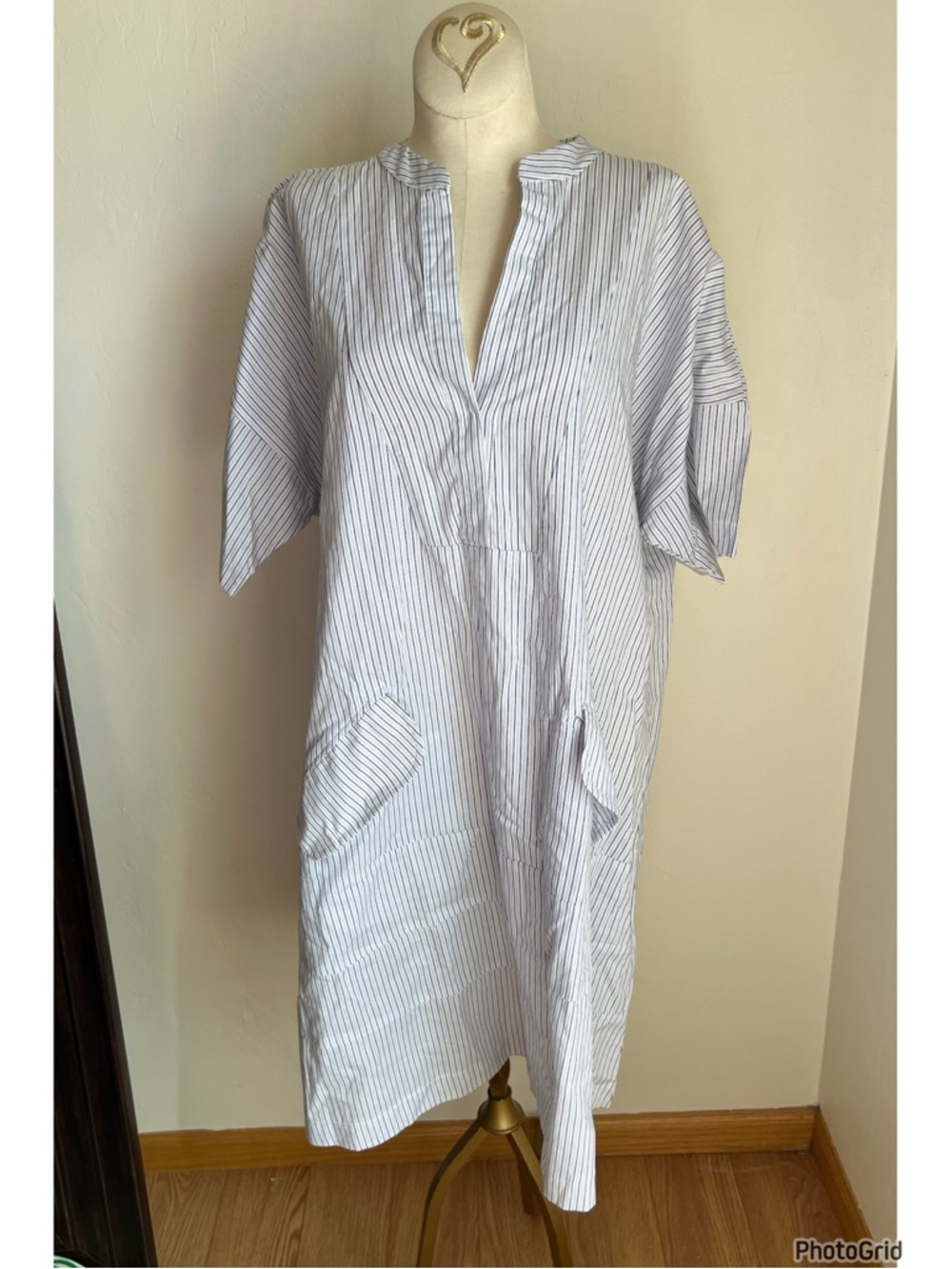 SBJ Austin White Blue Stripe Dress One Size